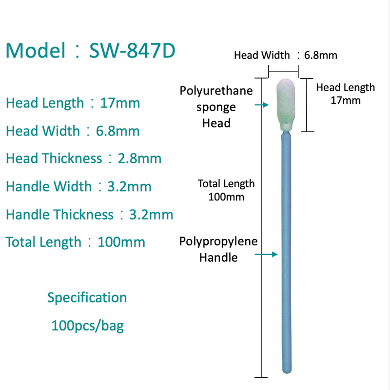 SW-847d prach bezplatný průmyslový čisticí místnost pěna čistý výtěr